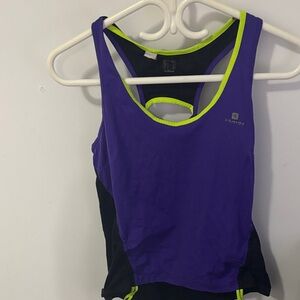 Women's Purple and Black Athletic Tank Top
